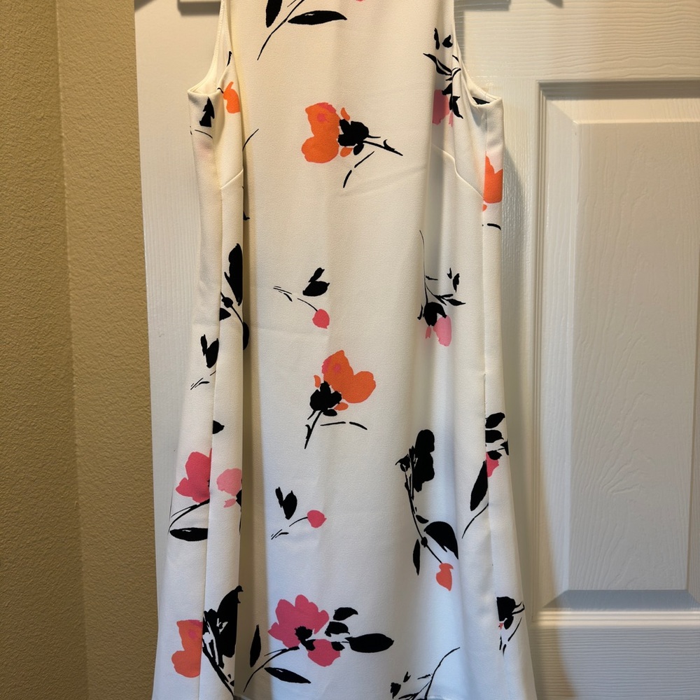 Ralph Lauren Floral Midi Dress - White, Black, Pink, Orange